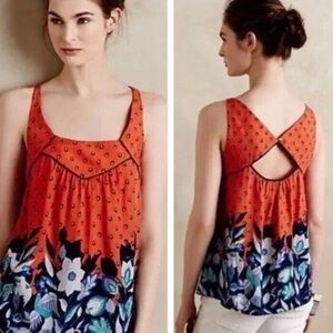 Maeve Mazie Orange Peacock Tank